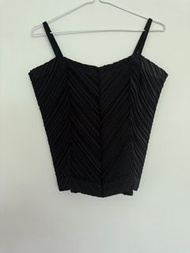Rare 1980s Issey Miyake Pleats Please Tank Top camisole cami tank Pleats Please 三宅一生 吊帶衫 黑色