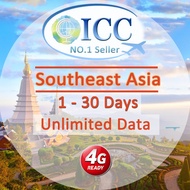 ICC Southeast Asia 1-30 Days Unlimited Data SIM Card/Malaysia SIM Card/Thailand SIM Card/Indonesia S