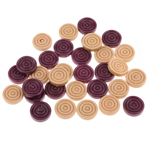 32Pcs 15mm Draughts&Checkers&Backgammon Chess Pieces for Kids Carrom Board Game Indoor Learning Outd