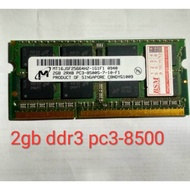 Ram Laptop micron 2gb 2Rx8 ddr3 pc3-8500s-07-10-f1 1066mhz 1067mhz for dell asus acer toshiba