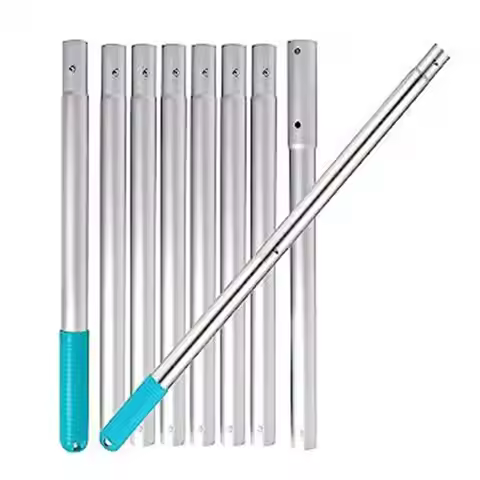 Wear-resistant Pool Pole Adjustable Aluminum Swimming Pool Skimmer Net Pole Corrosion Resistant Acce