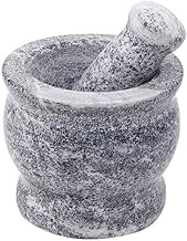 RFSTGYU Granite Mortar And Pestle Set Natural Heavy Stone - With Anti-Scratch Felt For Guacamole Spice Herbs Salads, Heavy Duty Polished Granite Grinder