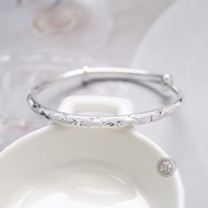 [Jia's] Gypsophila Frosted Push-Pull Sterling Silver Bracelet Pure Silver Bracelet Pure Silver 999.9