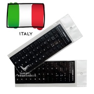 italiano / Italian / italy For PC / Laptop Keyboard Sticker Color Black & Fonts white / White & Font