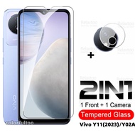 2 in 1 Front Phone Screen Protector For Vivo Y11 2023 Y 11 Y02A Y 02A Y02S Y01 Y16 Y22 Y22S Full Cov