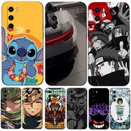 For Huawei P40 Case 6.1inch Soft Silicon Phone Back Cover For Huawei P 40 black tpu case Funny rabbit cute Stitch