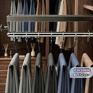 1pc Gunmetal Gray Pull-Out Sliding Clothes Hanger, Convenient And Quick, Multi-Functional Wardrobe S
