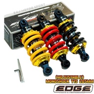 EDGE MONOSHOCK ABSORBER ADJUSTABLE 205MM Y15 BLACK/RED/YELLOW