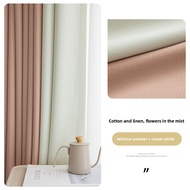 Thickened Cotton Linen Curtains Bedroom Blackout Double-Sided Customizable for Entire House H2.7- 4m