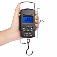 50kg/10g Portable LCD Electronic Hand Scale Travel Hanging Fish Scale with 100cm Long Retractable Me