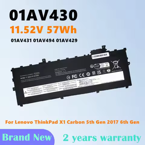 01AV430 Laptop Battery For Lenovo ThinkPad X1 Carbon 5th Gen 2017 6th Gen 2018 01AV431 01AV494 01AV4