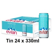 Evian Natural Mineral Water From France Sparkling Water Can 24 x 330ml