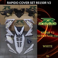 RAPIDO COVER SET RS150R/RS150 V2 V3 SUPRA GTR150 (16) WHITE (STICKER TANAM/AIRBRUSH) COVERSET