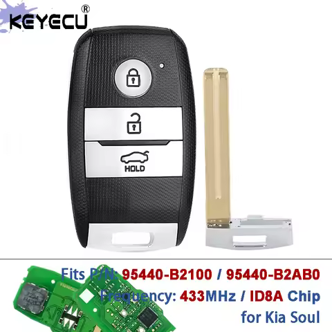 KEYECU 95440-B210, 95440-B2AB0 433MHz 8A Chip FCC ID: FG00050 Keyless-Go Smart Remote Key Fob for Ki