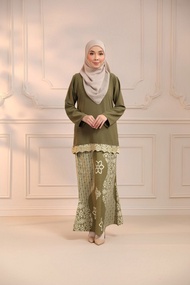 Baju Kurung Moden BATIK DUBBY SATIN | Ironless Wanita Set Outfit | Small Size to Plus Size