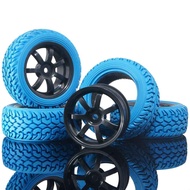 RC 9005B-8019 Rally Tires &amp; Wheel Rims 4P For HSP 1/16 1:16 On-Road Rally Car