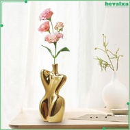 [Hevalxa] Vase Collection Gift Art Crafts Body Vase for Living Room Desktop Restaurant Gold