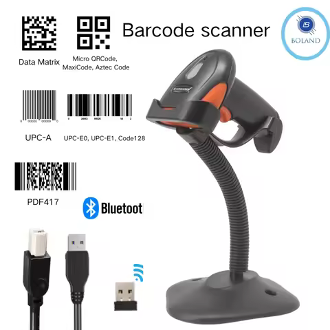 1D 2D Mini Handheld Barcode Scanner Wireless CMOS Scanner Bluetooth Portable QR PDF417 Code Reader f