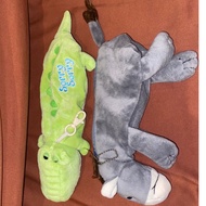 HIJAU Eeyore Pooh Crocodile Pencil Case Ganci - Crocodile Horse Purse ATK preloved zoo animal safari