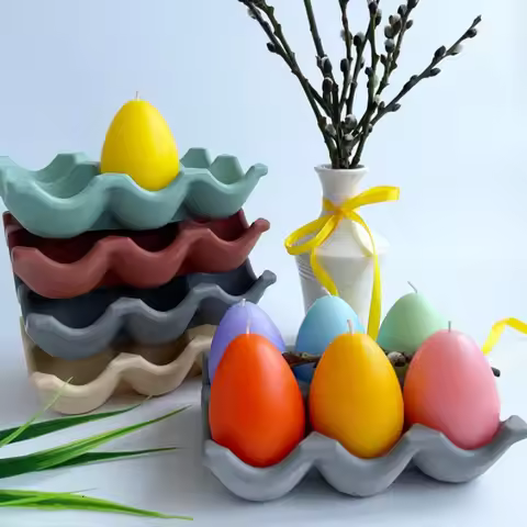 Easter 3D Egg Handmade Candle Silicone Mold DIY Simulation Egg Dessert Mousse Chocolate Cake Craft D