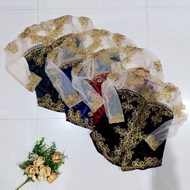 Cornely Gradient Velvet Tile Children's Kebaya Top Bride and Groom's Kebaya/ Carnival Kebaya/