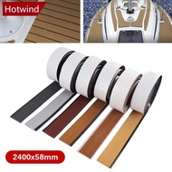 HOTWIND 58x2400x5mm Self-Adhesive EVA Foam Boat Marine Decking Sheet Flooring Faux Teak Striped Yacht Mat Decking Boat EVA Foam Floor Mat V9W5