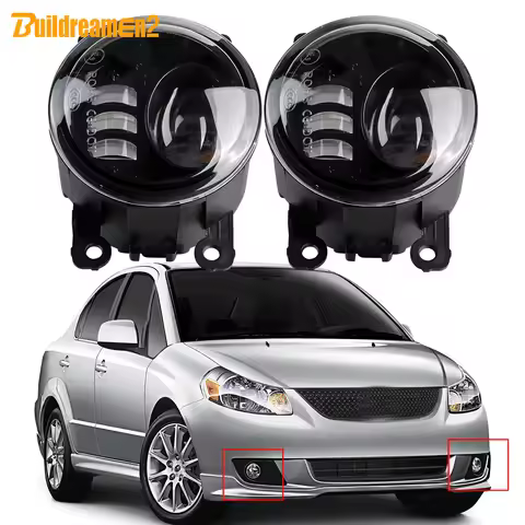 2 X 60W H11 Car Front Fog Light LED Lens Fog Lamp For Suzuki SX4 (EY, GY) Sedan 2006 2007 2008 2009 