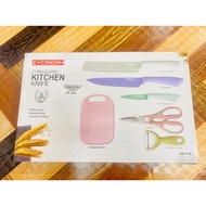 5 In 1 Siap Papan Pemotong Evcriverh Kitchen Knife Set Pisau Dapur Pisau Everrich Knife