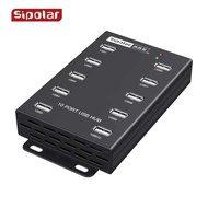 Sipolar 2 96 A-300 10 Port Usb 2.0 Hub Industrial Metal For Computer Accessories Miners With Power