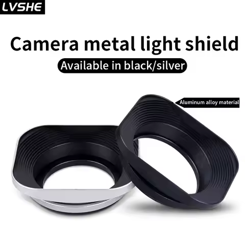 Metal Square Camera Lens Hood Compatible for Nikon16-50 Canon Sony Fuji15-45/35f2 Universal Photogra