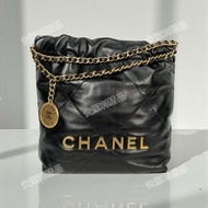 莉亞精品♡Chanel 22bag mini 黑金經典款 近新美包
