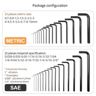 wsustore--30-Piece Hex Key Set Ball Wrench Metric Inch Hex Tool Hex Key Wrench Easy to Use