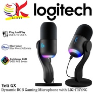 LOGITECH YETI GX DYNAMIC RGB GAMING MICROPHOHE SMART AUDIO LOCK / DYNAMIC SUPERCARDIOID MIC CAPSULE 