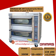 Mf ORIMAS GR-4M Industrial S/Steel Gas Oven 2 Layer 4 Tray 20-400℃ Heavy Duty Business Commercial Food Gas Oven GR-4M