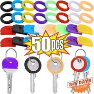 [3-5 DAYS DELIVERY]10-50Pcs Color Key Sleeve Silicone Elastic Key Top Covers Head/Caps/Tags/ID Marke