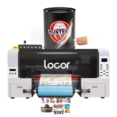 Locor 30cm A3 roll to roll UV dtf printer cold transfer film sticker label printing plotter with lam