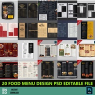 PSD Food Menu 20 Design PSD Files | High Quality Editable PSD Menu Design (SW120)
