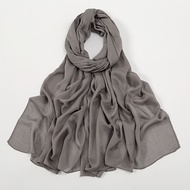 Tudung Shawl Plain Rayon Cotton Hijab Scarf Modal Shawl Pashmina Muslim Long Wraps Solid Color Women