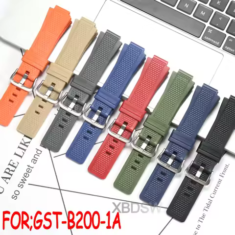 Resin Strap Suitable for Casio GST-B200-1A Men's Watch Band Rubber Replacemnet Strap GST-B200 Bracel