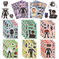 8pcs Skibidi Toilet Puzzle Stickers Puzzle Education DIY Toys