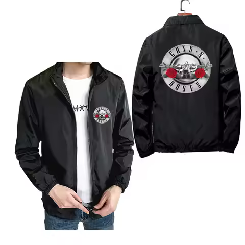 Gun And Roses Rock Band Guns N Roses Uniform Men's Women Jacket Zipper Men's Coat Pilot Thin t shirt