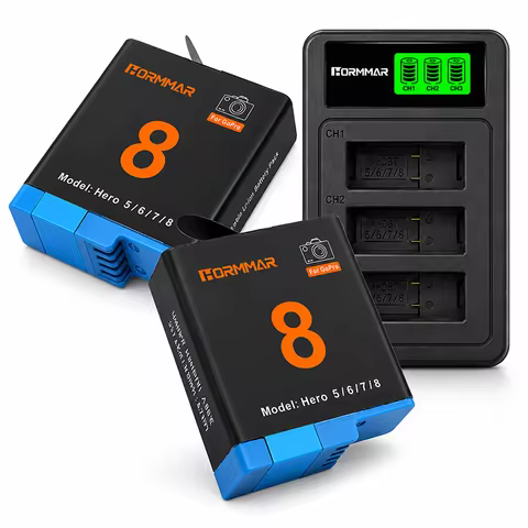 GoPro Hero 5 6 7 8 Black Replacement Battery 1800mAh Rechargeable Li-ion Camera Battery Compatible w