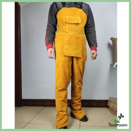 Leather Bib Apron Suit Clothes Resistant Heavy Duty Yellow Apron for Men