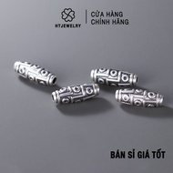 S925 Silver: TIBETAN SILVER DZI Charm 9 SMALL EYES HTJEWELRY PH684