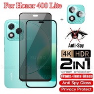 2in1 Private Tempered Glass For Honor 400 Lite Smart 5G 2025 Anti-Spy Screen Protector 9H Full Cover