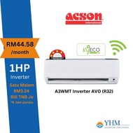 Installment Acson wifi aircond inverter 1hp 1.5hp 2hp 2.5hp R32 gas air cond