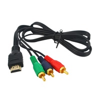 วิดีโอเสียง HDMI ตัวผู้ไปเป็น 3 สายเคเบิล RCA AV อะแดปเตอร์เสียงวิดีโอส่วนประกอบ DV แปลง HDMI TO 3-R