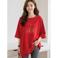 2Y937 1XL-5XL Tshirt Women Clothes Tshirt Crop Top Blouse T shirt Plus Size Woman Loose Comfortable 