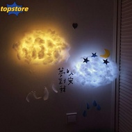 TOPSTORED Cloud Shape Lamp, Wall Hanging Battery Power DIY Cloud Night Light, Decoration DIY Materia