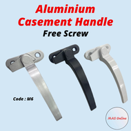 M6 Casement Window Handle Lock Aluminium Window Frame Casement Handle CH M6 Pemegang Kunci Tingkap Kaca CH-M6 (Silver, White, Black) DIY Home Improvement